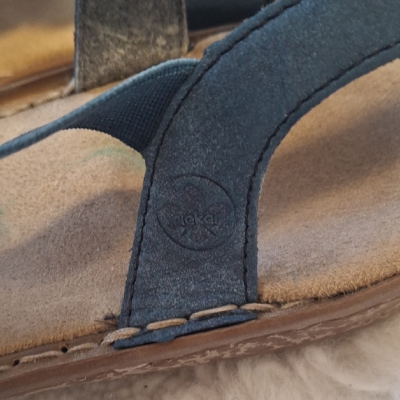 Rieker Blue AntiStress Beaded Elastic Strap Sandals 628G9-16 Sz 40 (US 8.5-9) - Picture 6 of 6